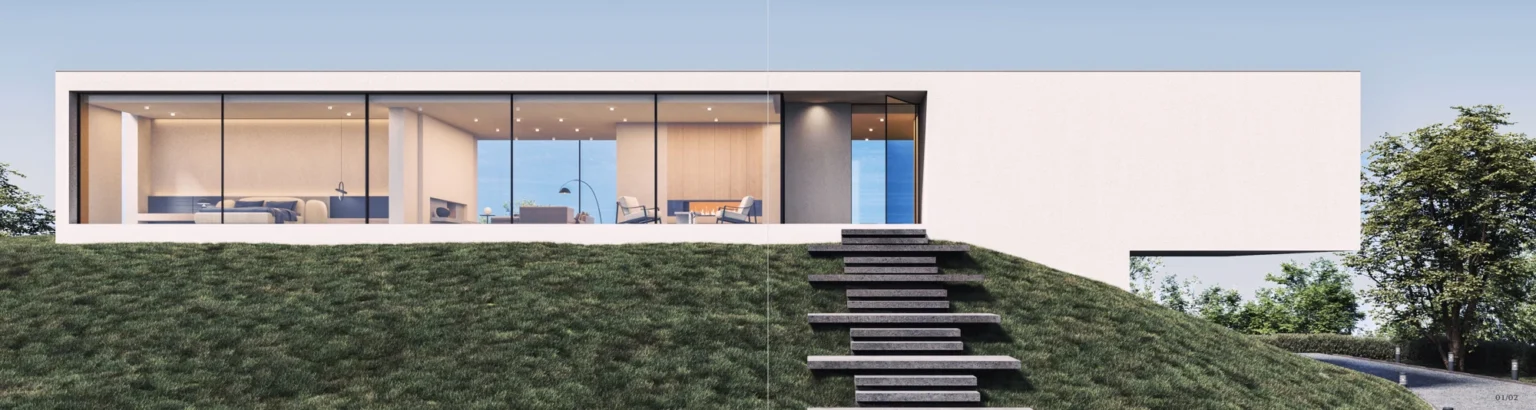 Slimline aluminium sliding doors with panoramic glazing