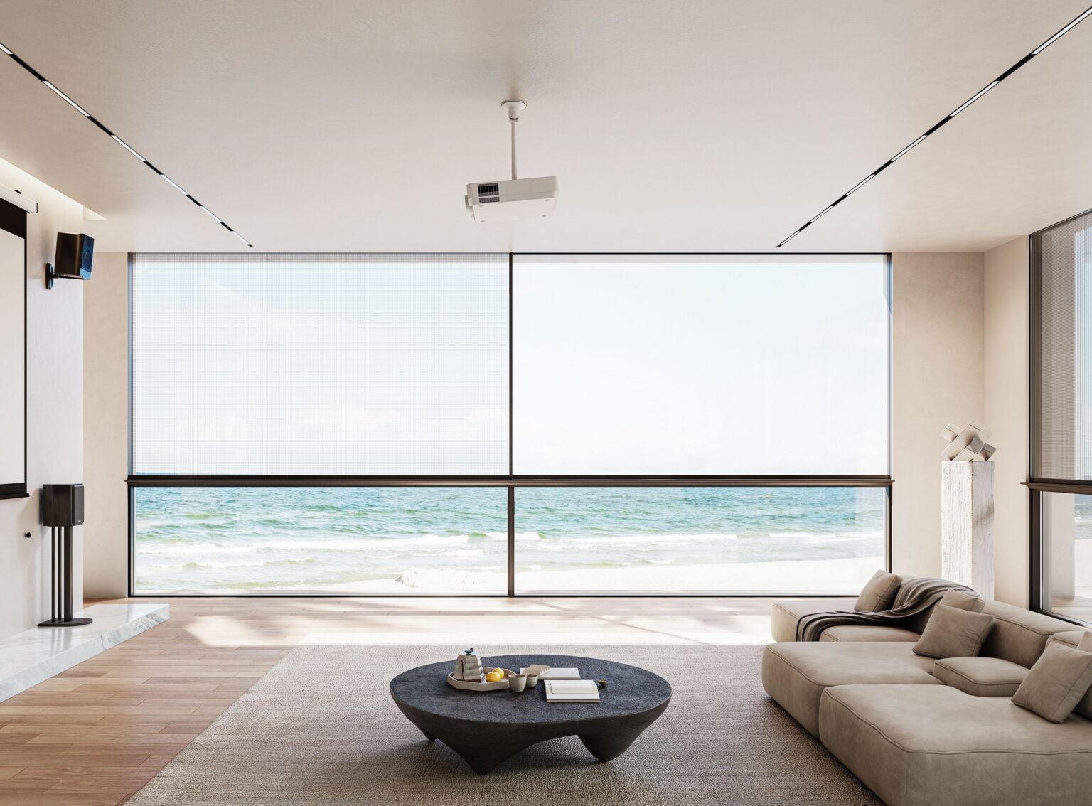 126 thermal break aluminium sliding window in a living room