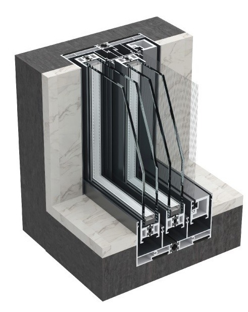 Thermal Break Aluminium Sliding Windows - frame and glazing section