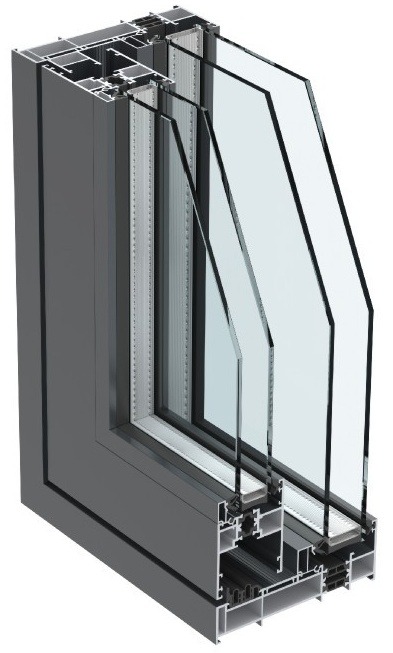 Compression Seal Aluminium Sliding Windows - frame and glazing section