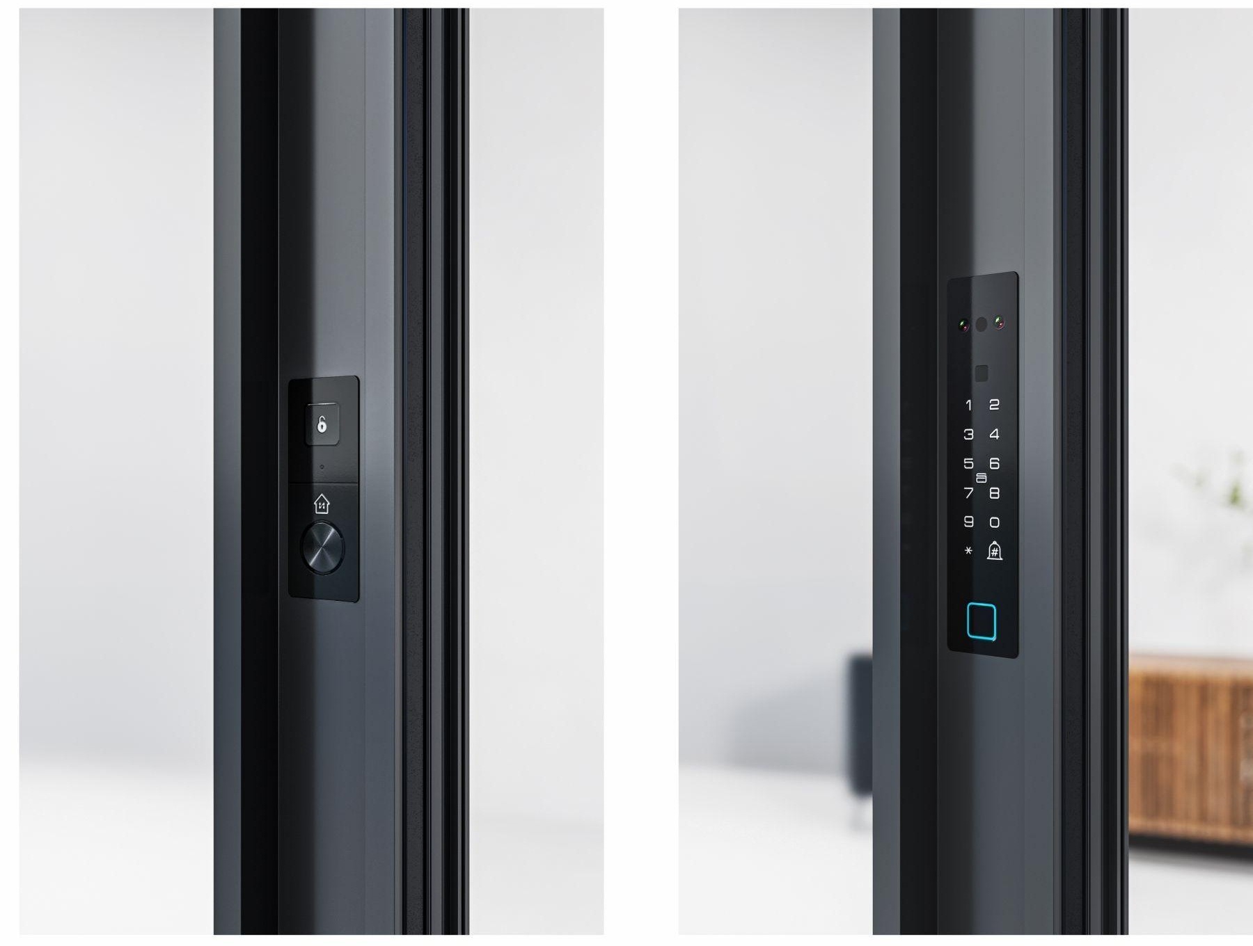 Pivot door electronic access control options